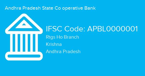 Andhra Pradesh State Co operative Bank, Rtgs Ho Branch IFSC Code - APBL0000001