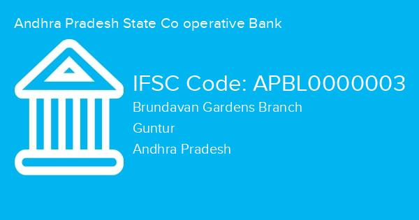 Andhra Pradesh State Co operative Bank, Brundavan Gardens Branch IFSC Code - APBL0000003
