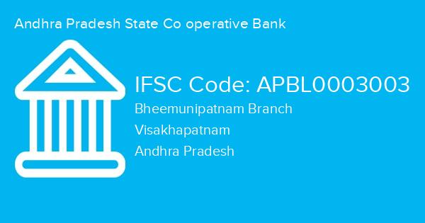 Andhra Pradesh State Co operative Bank, Bheemunipatnam Branch IFSC Code - APBL0003003