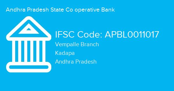 Andhra Pradesh State Co operative Bank, Vempalle Branch IFSC Code - APBL0011017