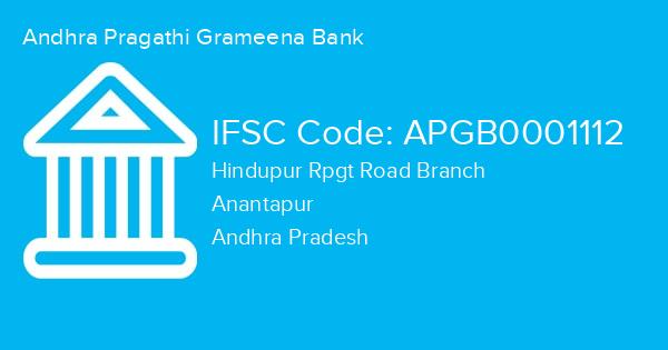 Andhra Pragathi Grameena Bank, Hindupur Rpgt Road Branch IFSC Code - APGB0001112