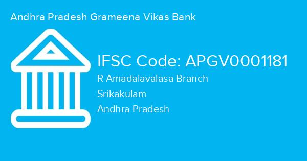 Andhra Pradesh Grameena Vikas Bank, R Amadalavalasa Branch IFSC Code - APGV0001181