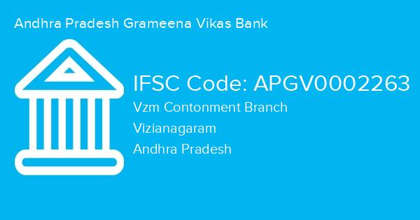 Andhra Pradesh Grameena Vikas Bank, Vzm Contonment Branch IFSC Code - APGV0002263