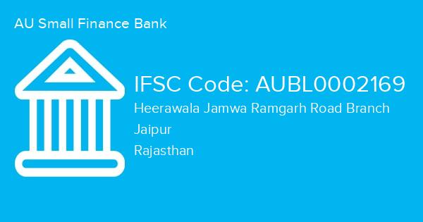 AU Small Finance Bank, Heerawala Jamwa Ramgarh Road Branch IFSC Code - AUBL0002169