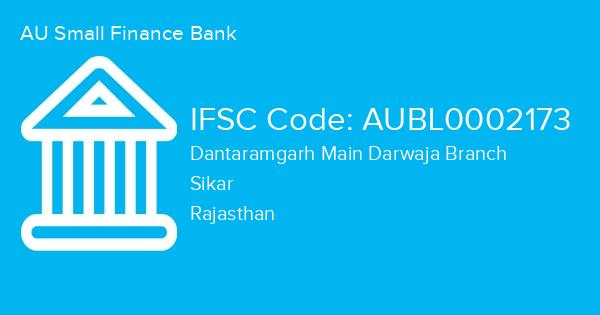 AU Small Finance Bank, Dantaramgarh Main Darwaja Branch IFSC Code - AUBL0002173