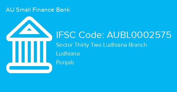 AU Small Finance Bank, Sector Thirty Two Ludhiana Branch IFSC Code - AUBL0002575