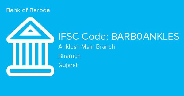 Bank of Baroda, Anklesh Main Branch IFSC Code - BARB0ANKLES