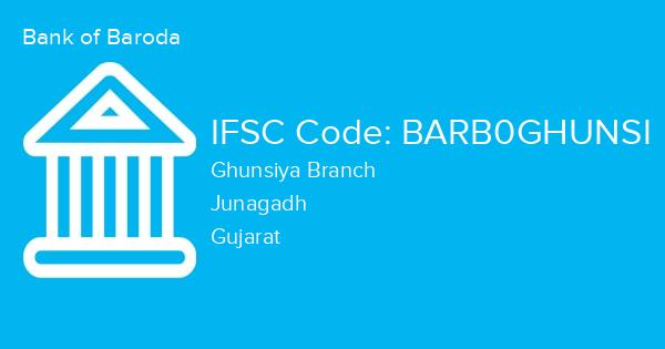 Bank of Baroda, Ghunsiya Branch IFSC Code - BARB0GHUNSI