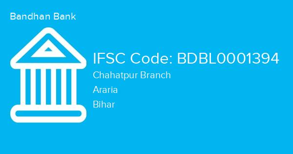 Bandhan Bank, Chahatpur Branch IFSC Code - BDBL0001394