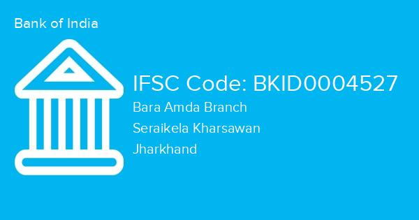 Bank of India, Bara Amda Branch IFSC Code - BKID0004527