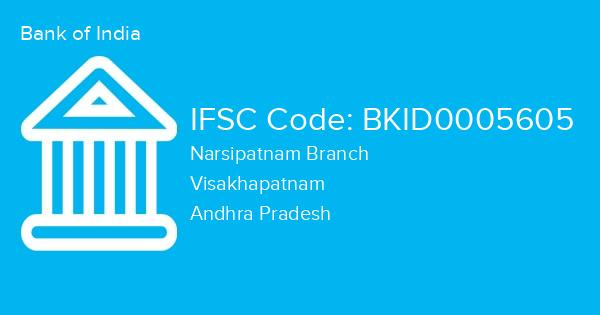 Bank of India, Narsipatnam Branch IFSC Code - BKID0005605