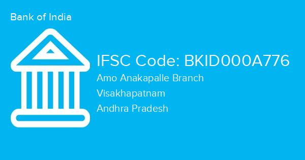 Bank of India, Amo Anakapalle Branch IFSC Code - BKID000A776