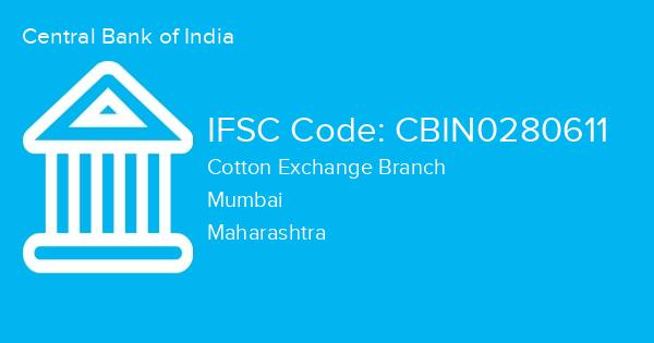 Central Bank of India, Cotton Exchange Branch IFSC Code - CBIN0280611