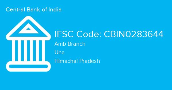 Central Bank of India, Amb Branch IFSC Code - CBIN0283644