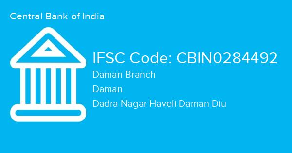 Central Bank of India, Daman Branch IFSC Code - CBIN0284492