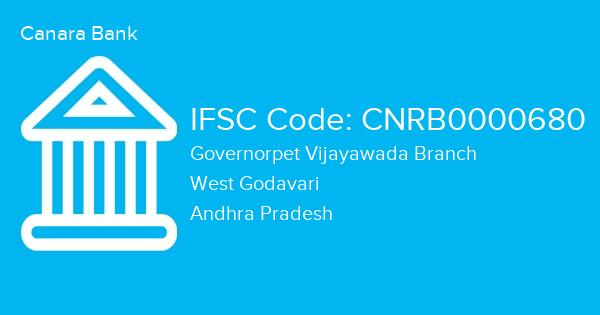 Canara Bank, Governorpet Vijayawada Branch IFSC Code - CNRB0000680