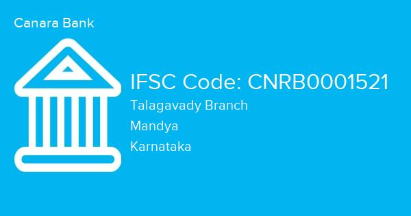 Canara Bank, Talagavady Branch IFSC Code - CNRB0001521