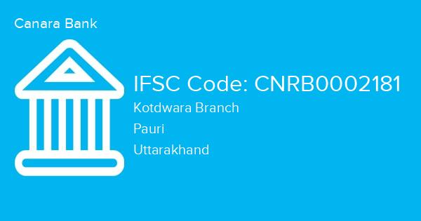 Canara Bank, Kotdwara Branch IFSC Code - CNRB0002181