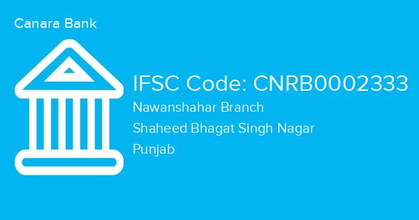 Canara Bank, Nawanshahar Branch IFSC Code - CNRB0002333