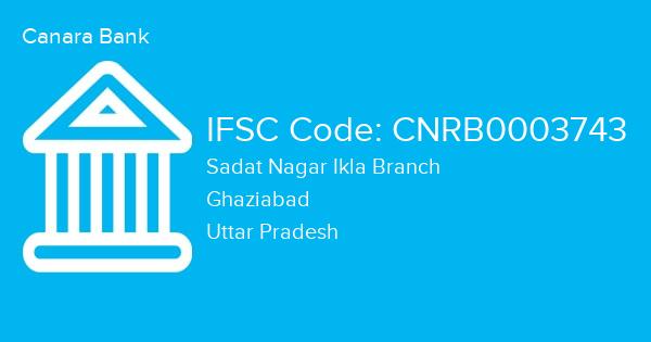 Canara Bank, Sadat Nagar Ikla Branch IFSC Code - CNRB0003743