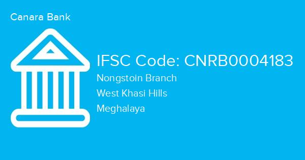 Canara Bank, Nongstoin Branch IFSC Code - CNRB0004183