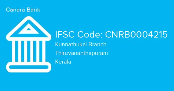 Canara Bank, Kunnathukal Branch IFSC Code - CNRB0004215