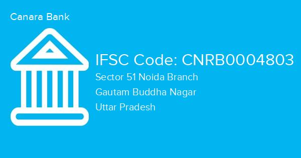 Canara Bank, Sector 51 Noida Branch IFSC Code - CNRB0004803
