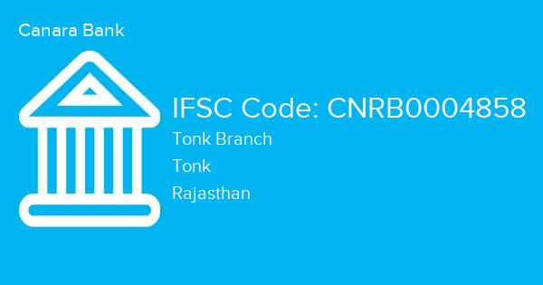 Canara Bank, Tonk Branch IFSC Code - CNRB0004858