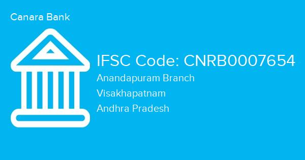 Canara Bank, Anandapuram Branch IFSC Code - CNRB0007654