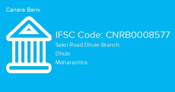 Canara Bank, Sakri Road Dhule Branch IFSC Code - CNRB0008577