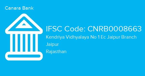 Canara Bank, Kendriya Vidhyalaya No 1 Ec Jaipur Branch IFSC Code - CNRB0008663