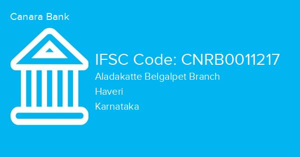 Canara Bank, Aladakatte Belgalpet Branch IFSC Code - CNRB0011217