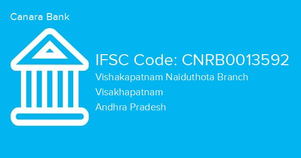 Canara Bank, Vishakapatnam Naiduthota Branch IFSC Code - CNRB0013592