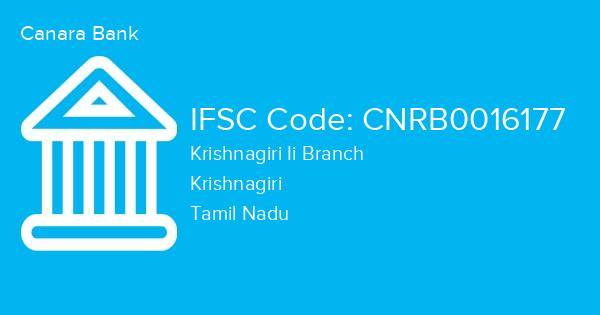 Canara Bank, Krishnagiri Ii Branch IFSC Code - CNRB0016177