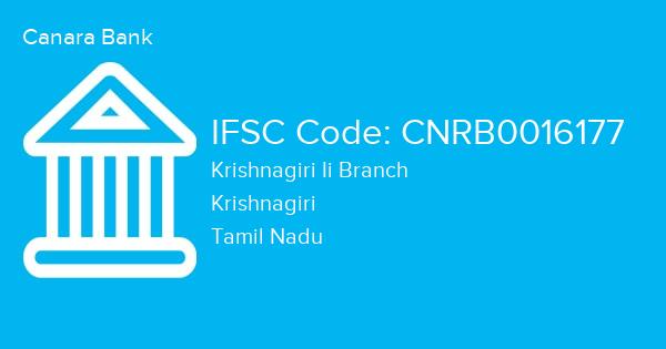 Canara Bank, Krishnagiri Ii Branch IFSC Code - CNRB0016177