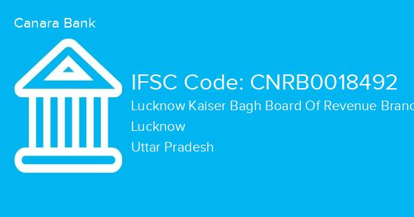 Canara Bank, Lucknow Kaiser Bagh Board Of Revenue Branch IFSC Code - CNRB0018492