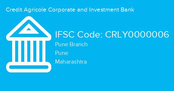 Credit Agricole Corporate and Investment Bank, Pune Branch IFSC Code - CRLY0000006