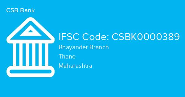 CSB Bank, Bhayander Branch IFSC Code - CSBK0000389