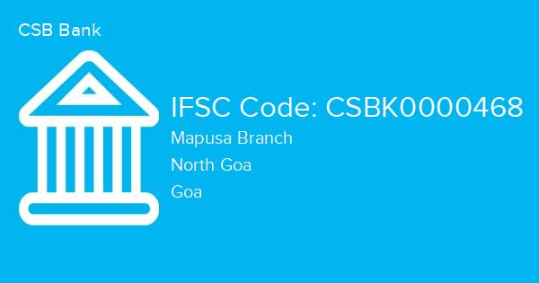 CSB Bank, Mapusa Branch IFSC Code - CSBK0000468