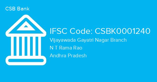 CSB Bank, Vijayawada Gayatri Nagar Branch IFSC Code - CSBK0001240