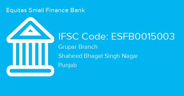 Equitas Small Finance Bank, Grupar Branch IFSC Code - ESFB0015003
