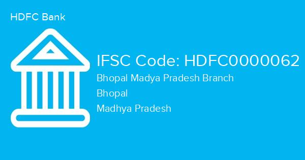 HDFC Bank, Bhopal Madya Pradesh Branch IFSC Code - HDFC0000062