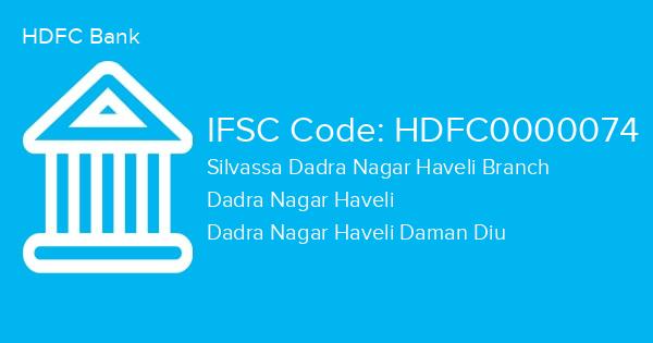 HDFC Bank, Silvassa Dadra Nagar Haveli Branch IFSC Code - HDFC0000074