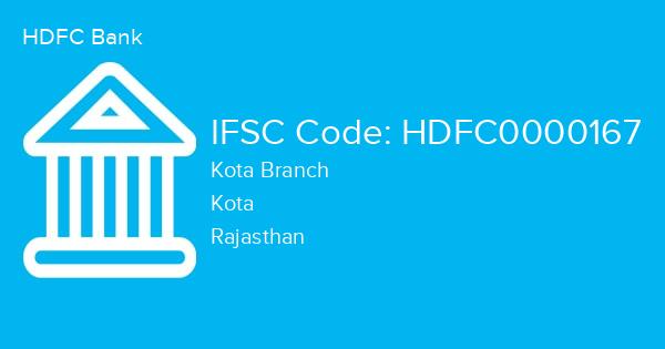 HDFC Bank, Kota Branch IFSC Code - HDFC0000167
