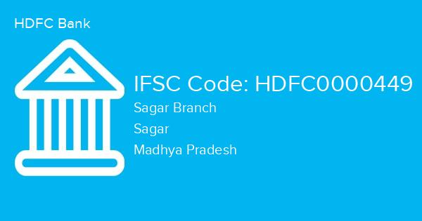 HDFC Bank, Sagar Branch IFSC Code - HDFC0000449