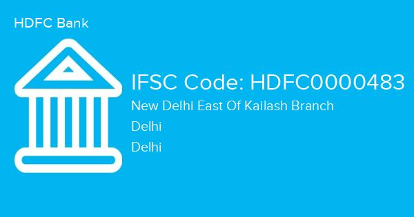 HDFC Bank, New Delhi East Of Kailash Branch IFSC Code - HDFC0000483
