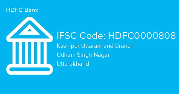 HDFC Bank, Kashipur Uttarakhand Branch IFSC Code - HDFC0000808