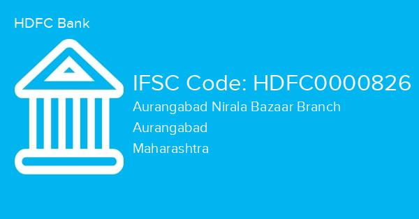 HDFC Bank, Aurangabad Nirala Bazaar Branch IFSC Code - HDFC0000826