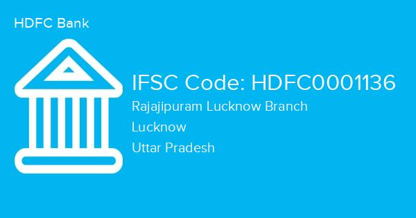 HDFC Bank, Rajajipuram Lucknow Branch IFSC Code - HDFC0001136