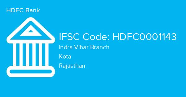 HDFC Bank, Indra Vihar Branch IFSC Code - HDFC0001143